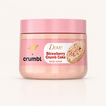 Dove x Crumbl | Exfoliante corporal pastel de fresa
